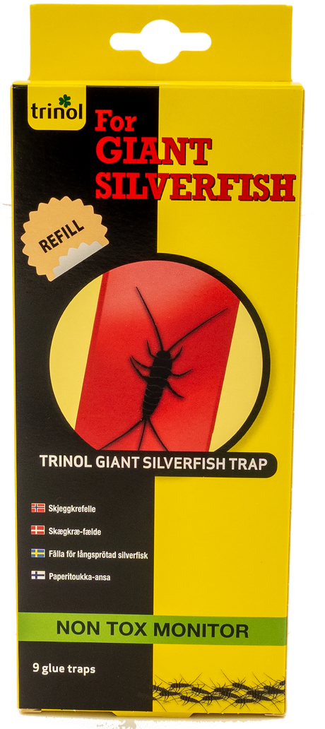 Skægkræfælde / sølvfisk fælde - limfælder, 9 stk.