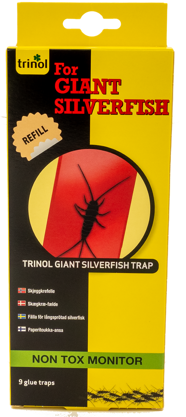 Skægkræfælde / sølvfisk fælde - limfælder, 9 stk.
